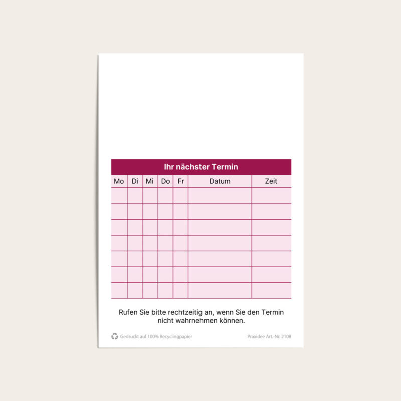 Praxidee Terminzettel Lignum Magenta