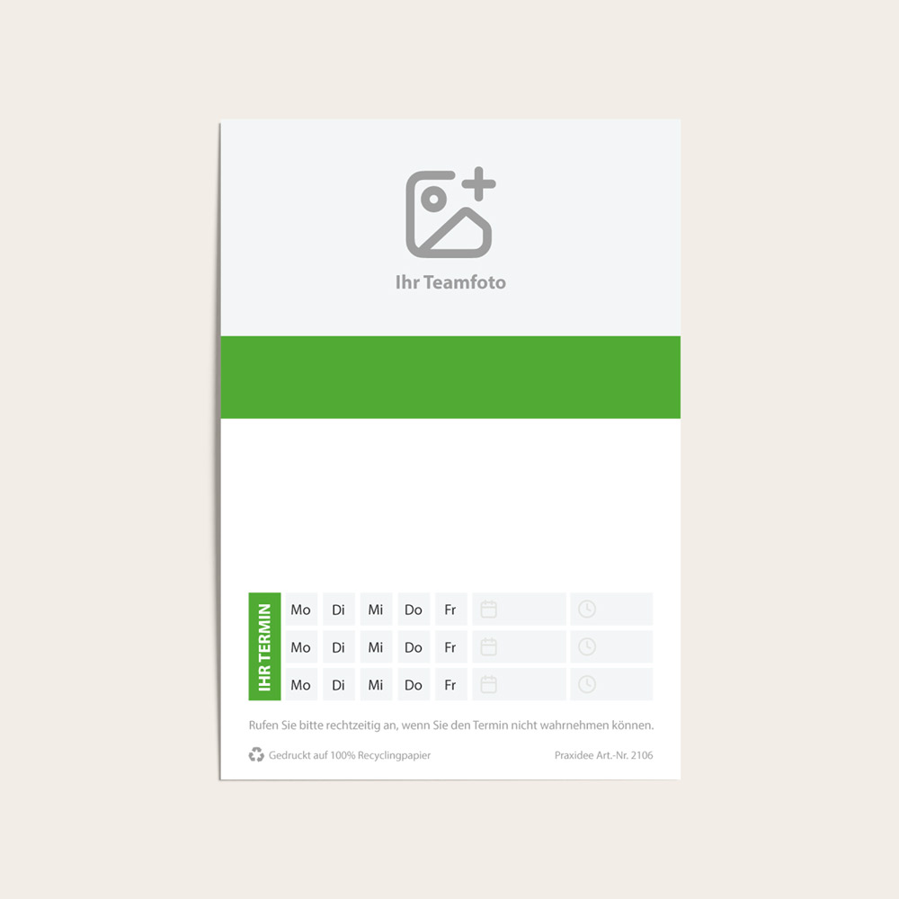Terminzettel Imago grün hoch