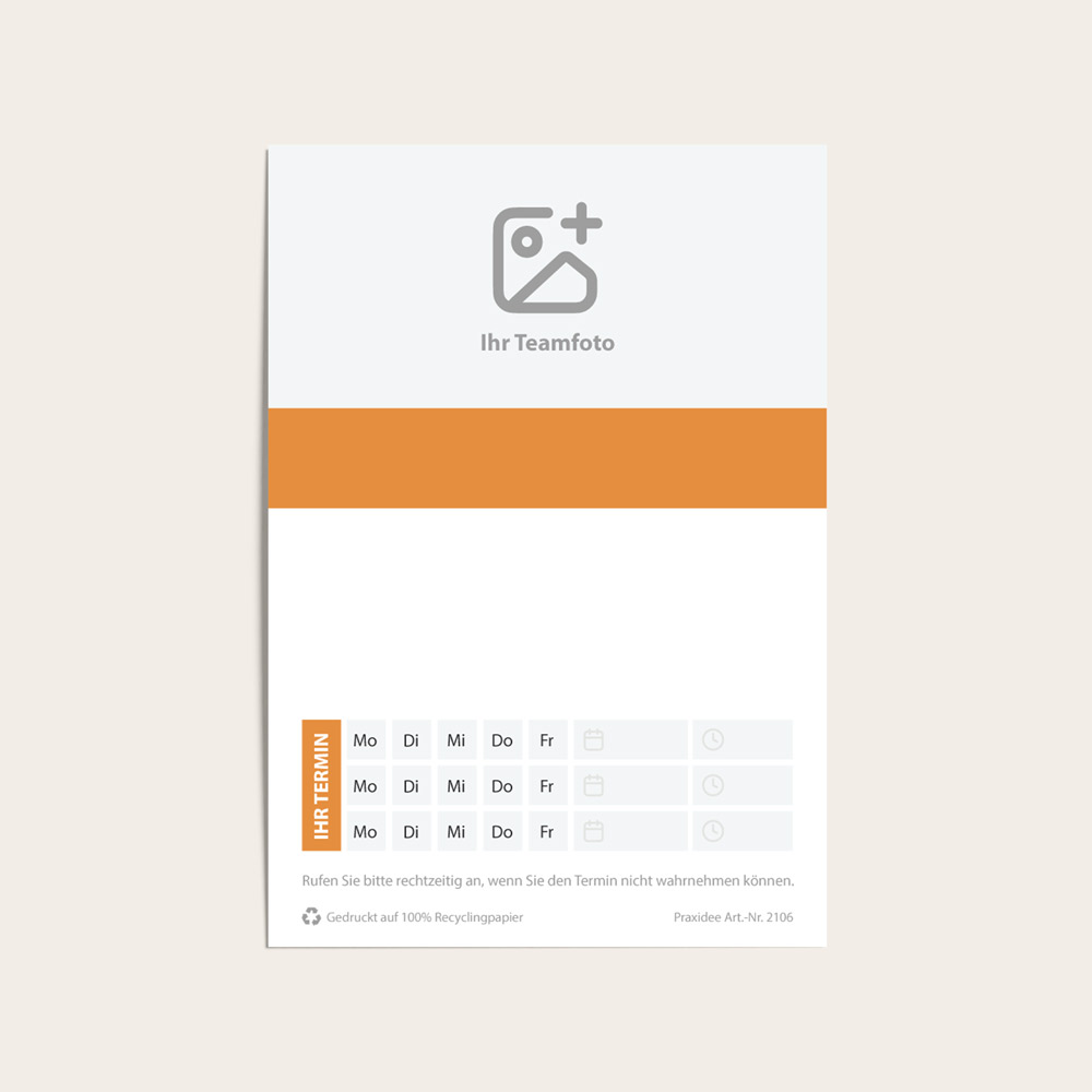 Terminzettel Imago orange hoch