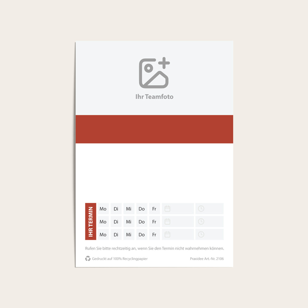 Terminzettel Imago rot hoch