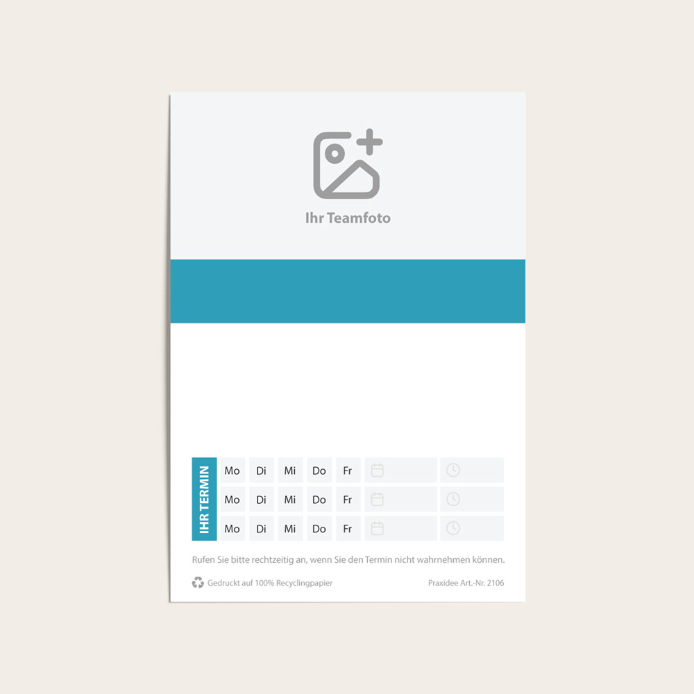 Terminzettel Imago türkis hoch