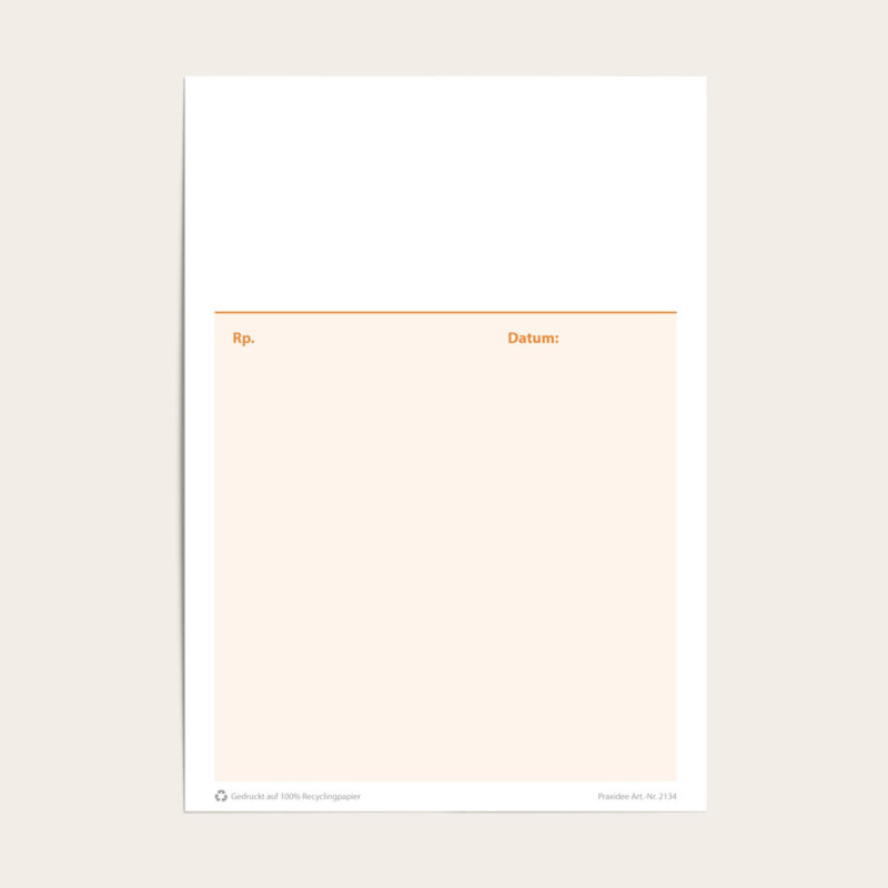 Privatrezept Hochformat Farbe orange