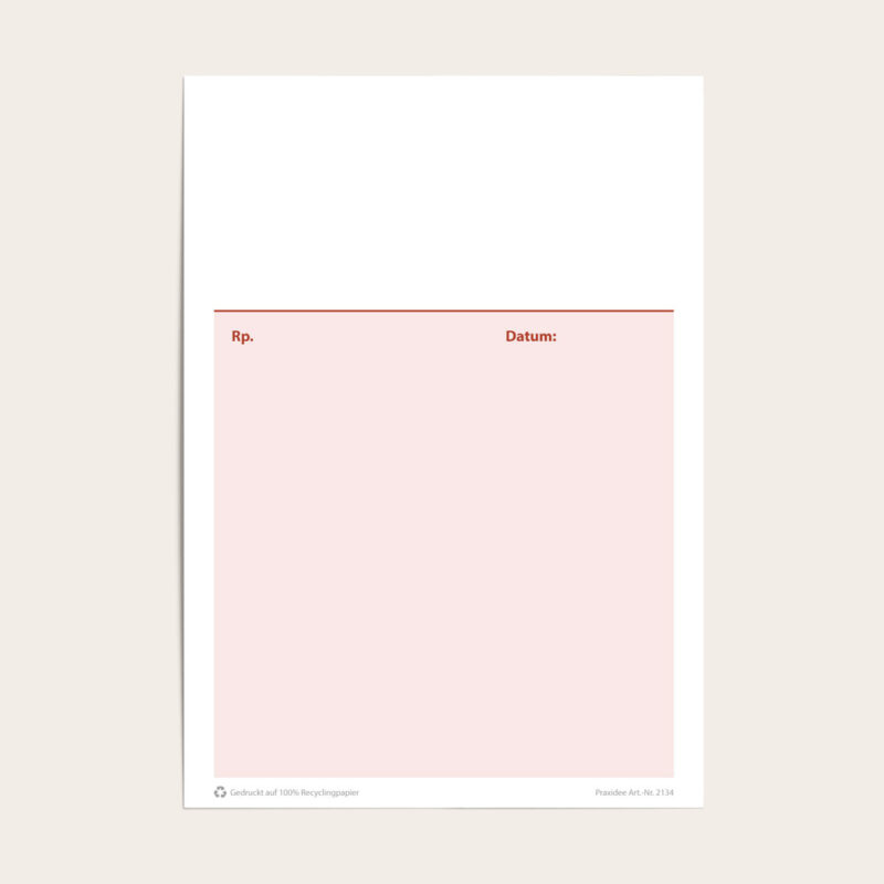 Privatrezept Hochformat Farbe rot