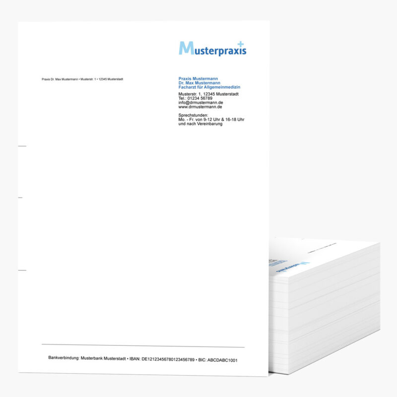 Praxidee Briefpapier Aer mit Logo