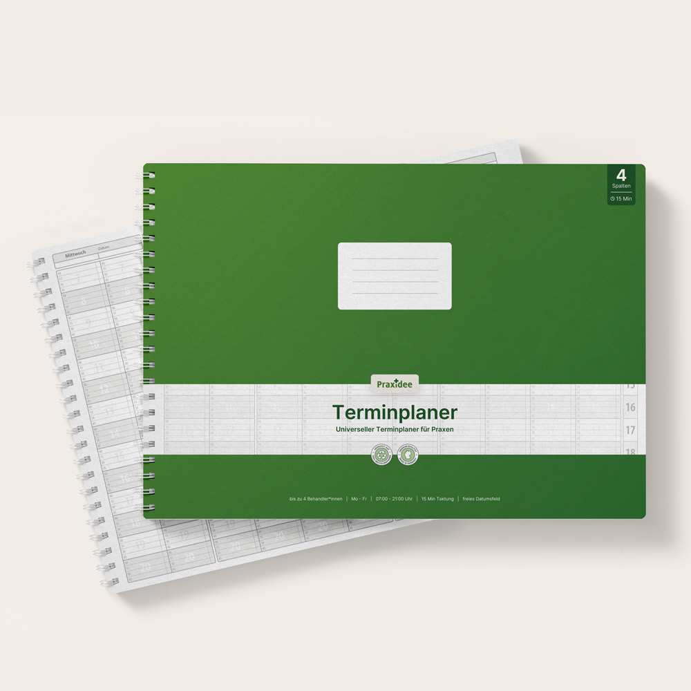 Praxidee Terminplaner 4 Spalten 15 Min ohne Datum