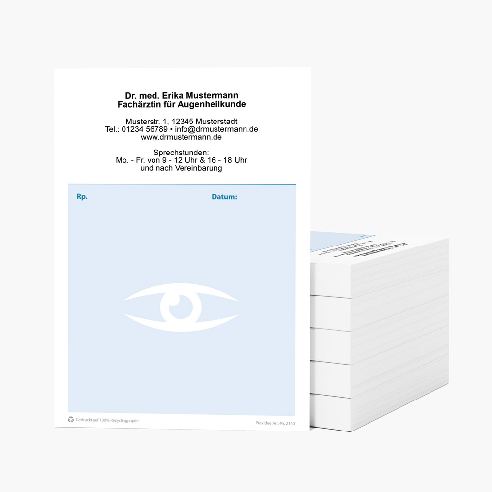 Privatrezept Augenarzt Blau