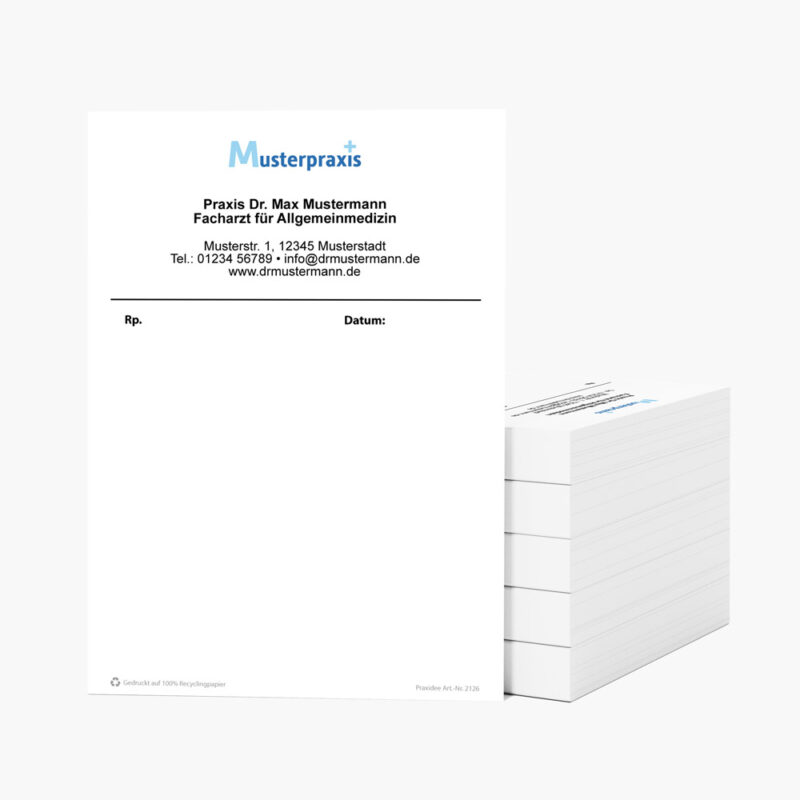 Privatrezept mit Logo Hochformat Weiß