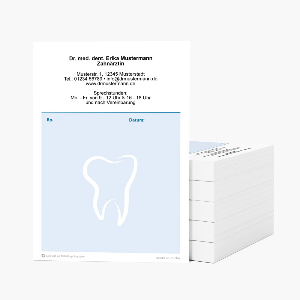 Privatrezept Zahnärzte Hochformat Blau