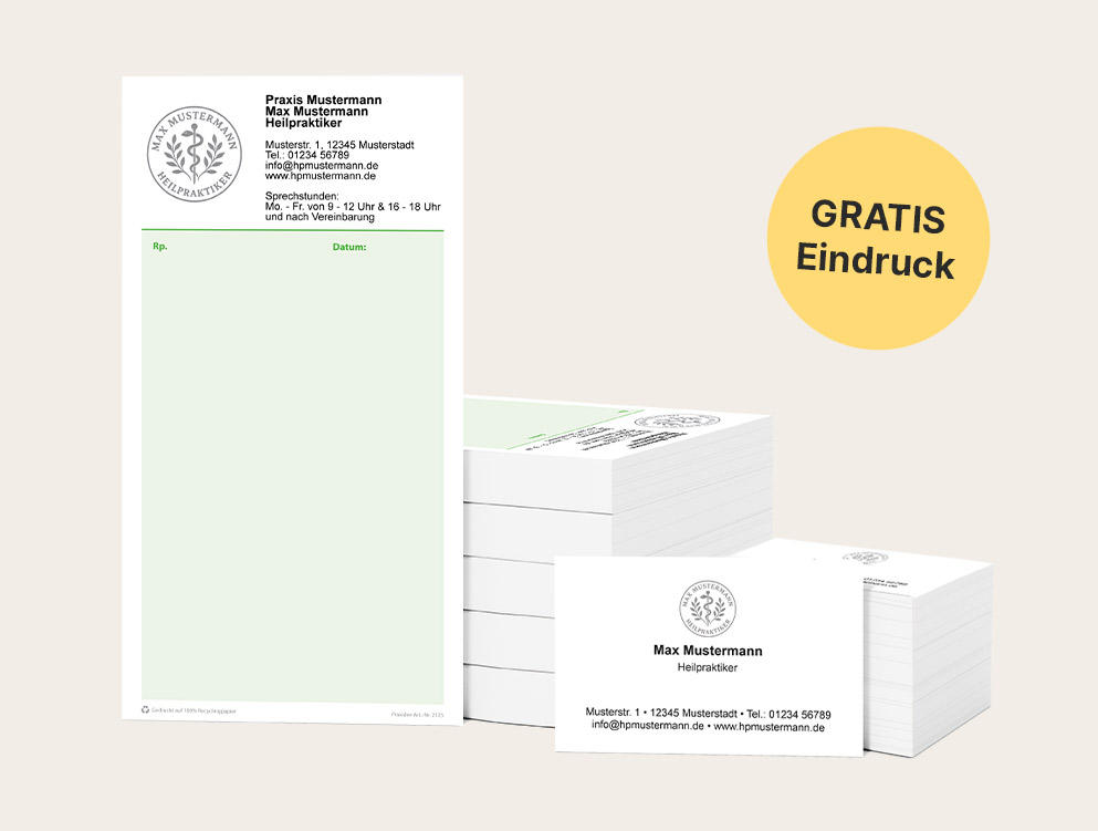 Heilpraktiker Privatrezept Visitenkarten Gratis Adresseindruck